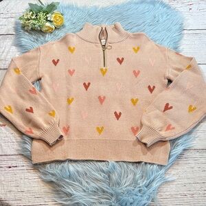LOFT Heart Knit Heart Pattern Pullover sz XS
